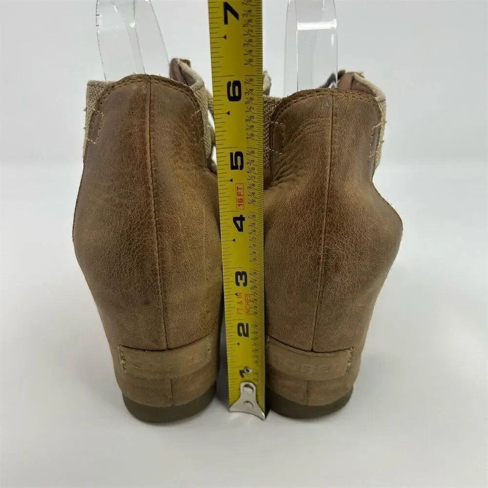Sorel Women's Joanie Caged Wedge Lace Up Sandals Brown Size 10 Summer Casual